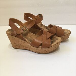 KORK EASE AVA 2.0 TAN LEATHER CORK WEDGES